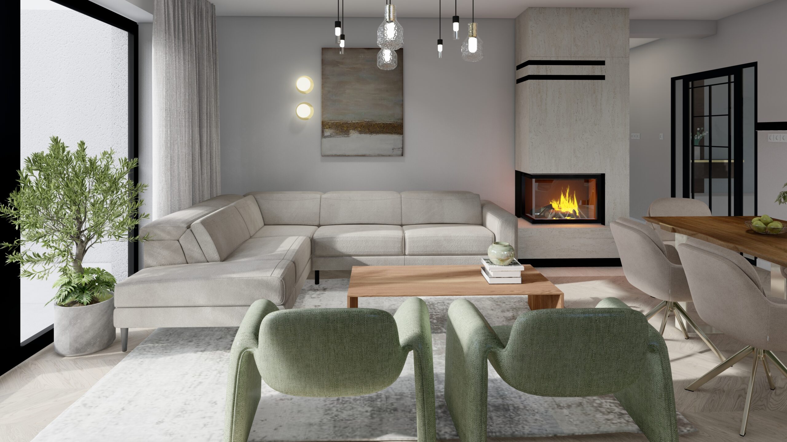 Kuchnia i salon projekt wnętrza