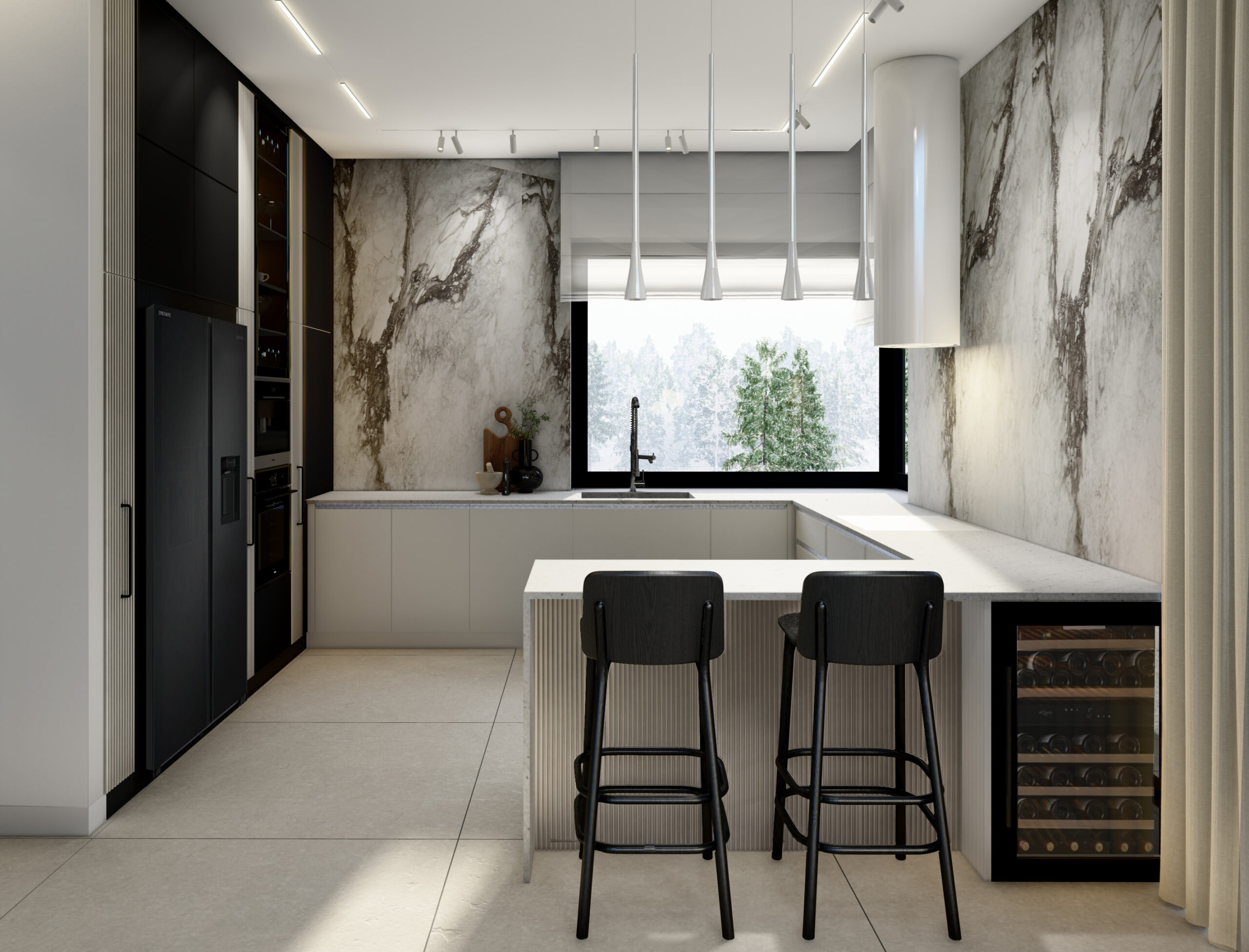 Nowoczesna kuchnia projekt wnętrza